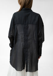 Urca Oversized Asymmetric Semi-Sheer Blouse