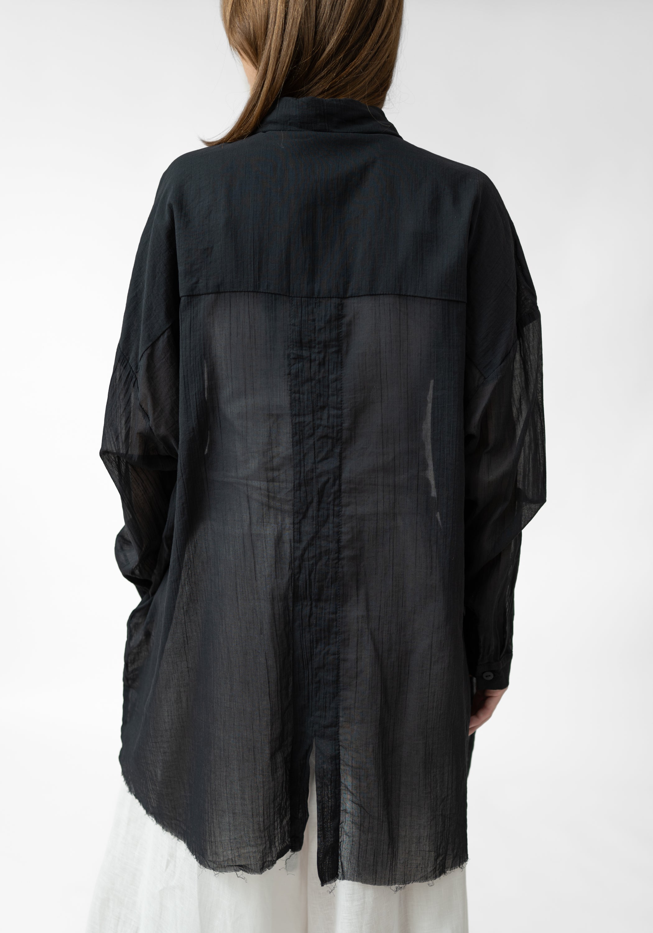 Urca Oversized Asymmetric Semi-Sheer Blouse
