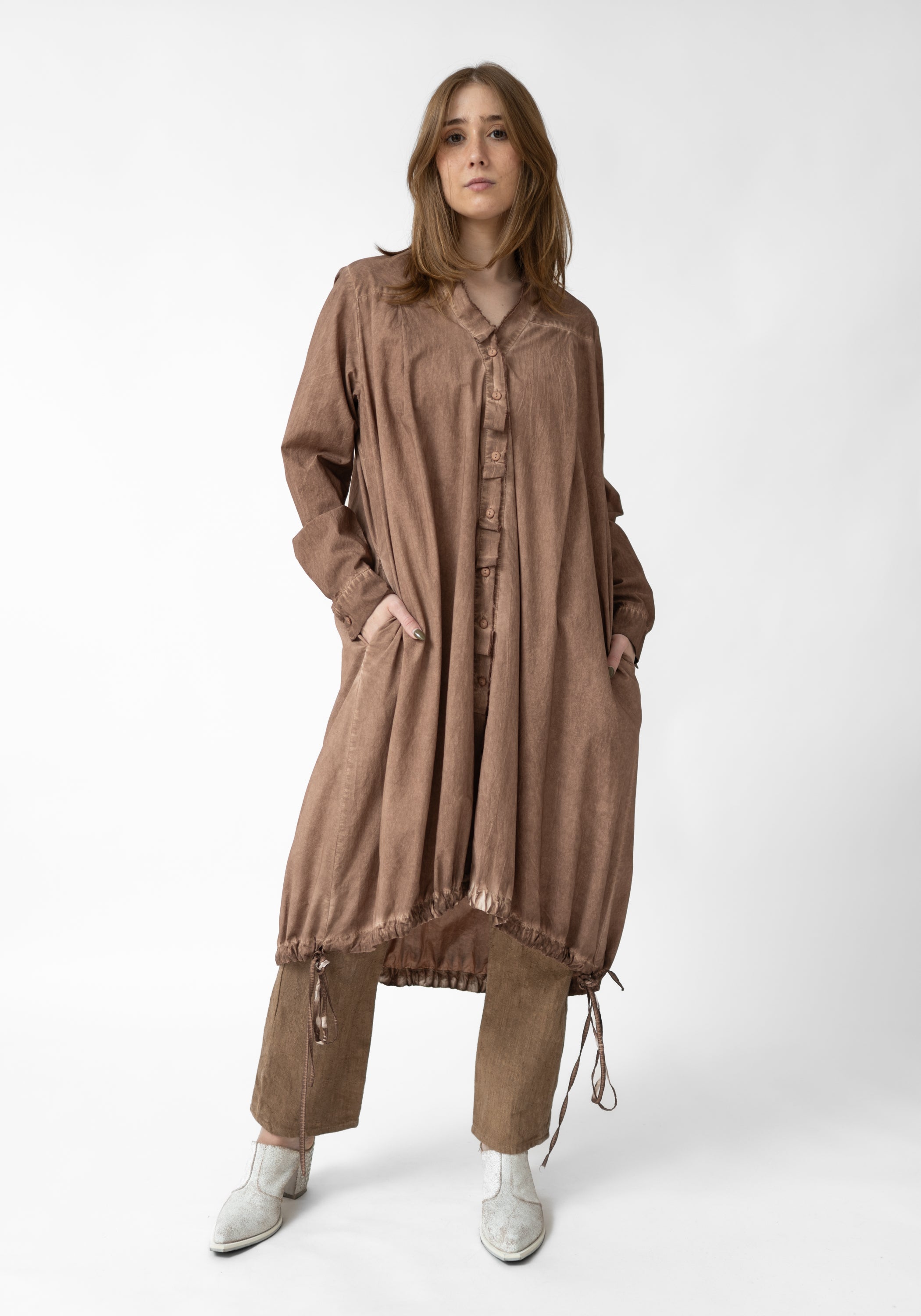 Amicca Oversized Button Front Tunic Blouse