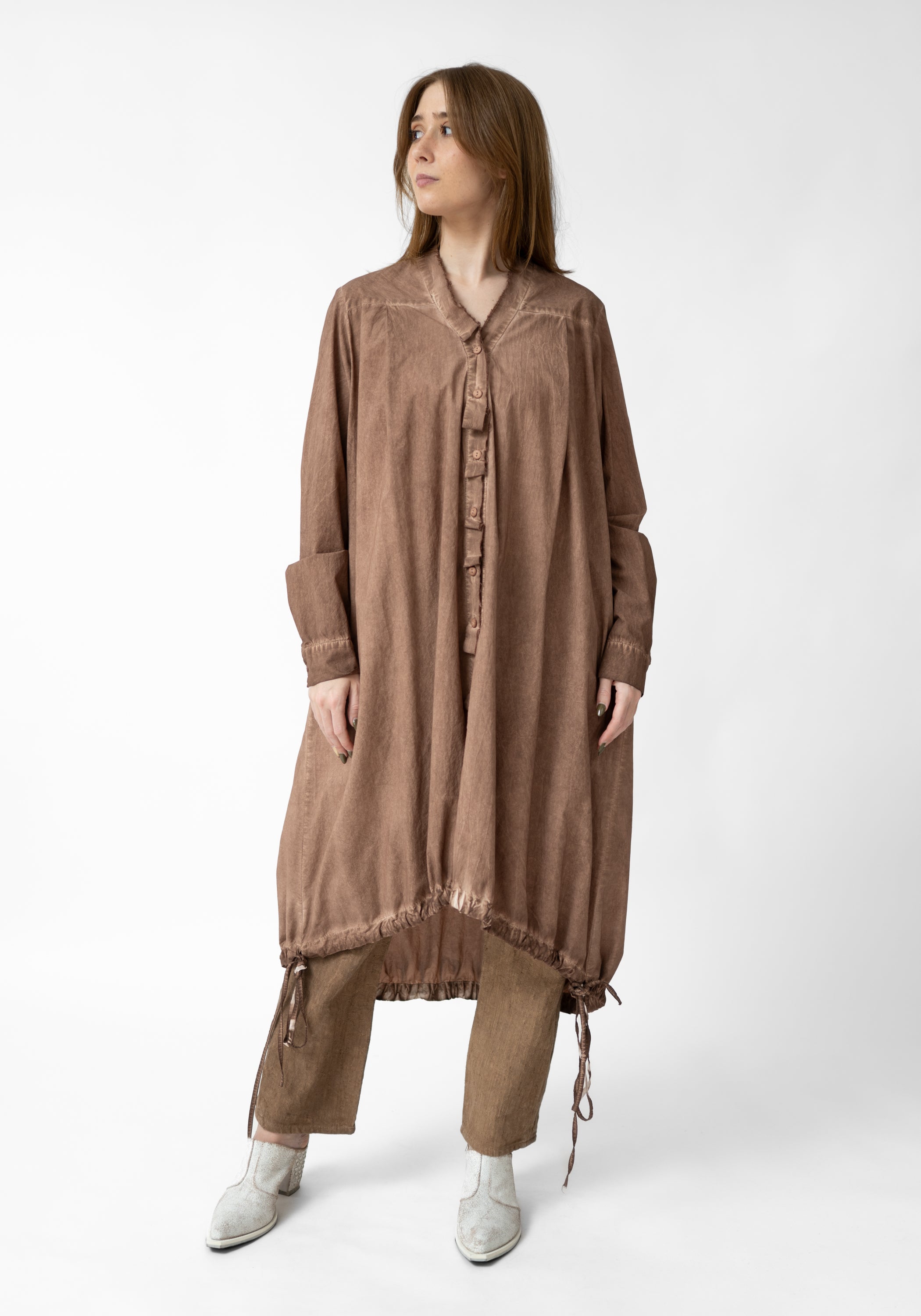 Amicca Oversized Button Front Tunic Blouse