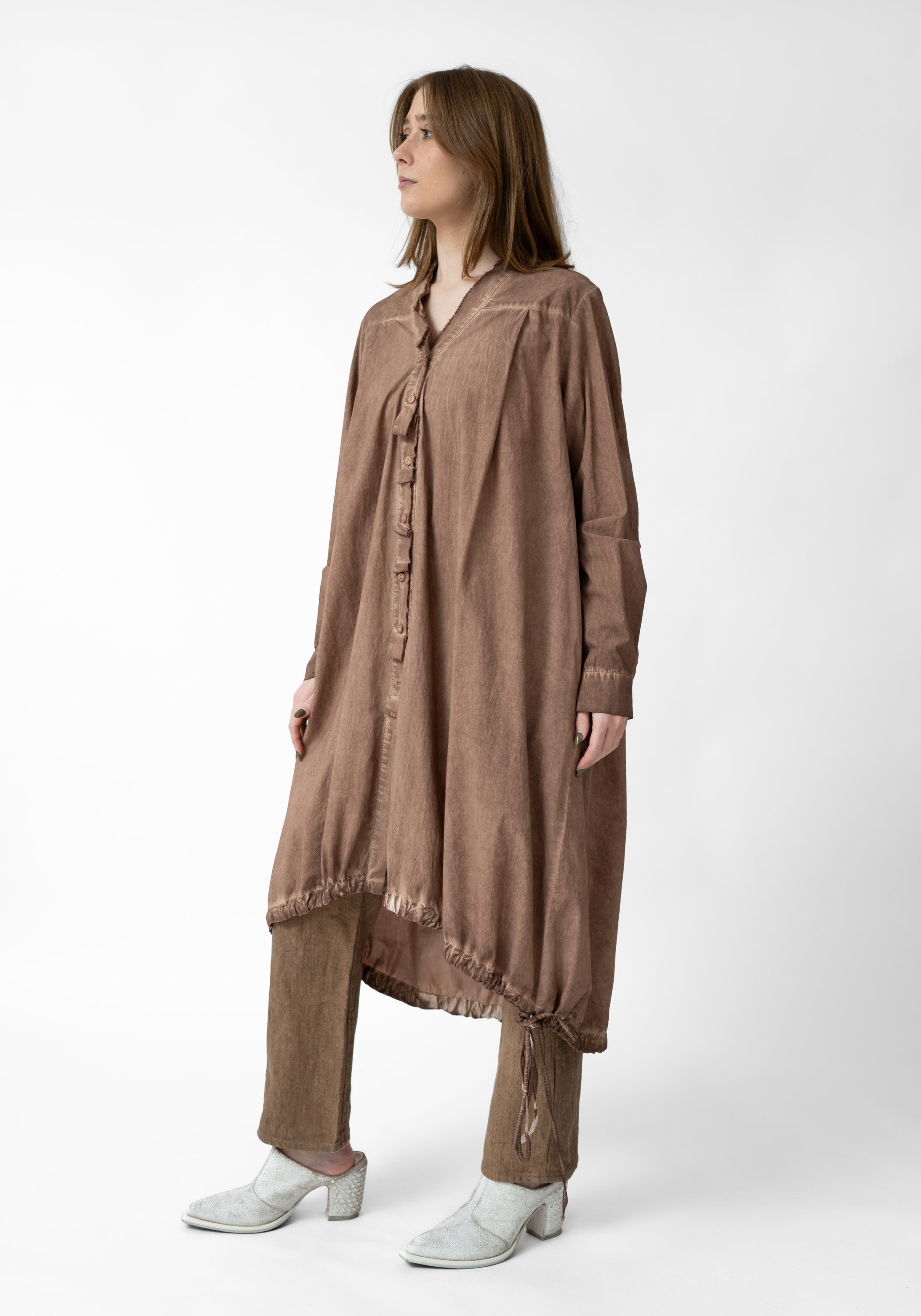 Amicca Oversized Button Front Tunic Blouse