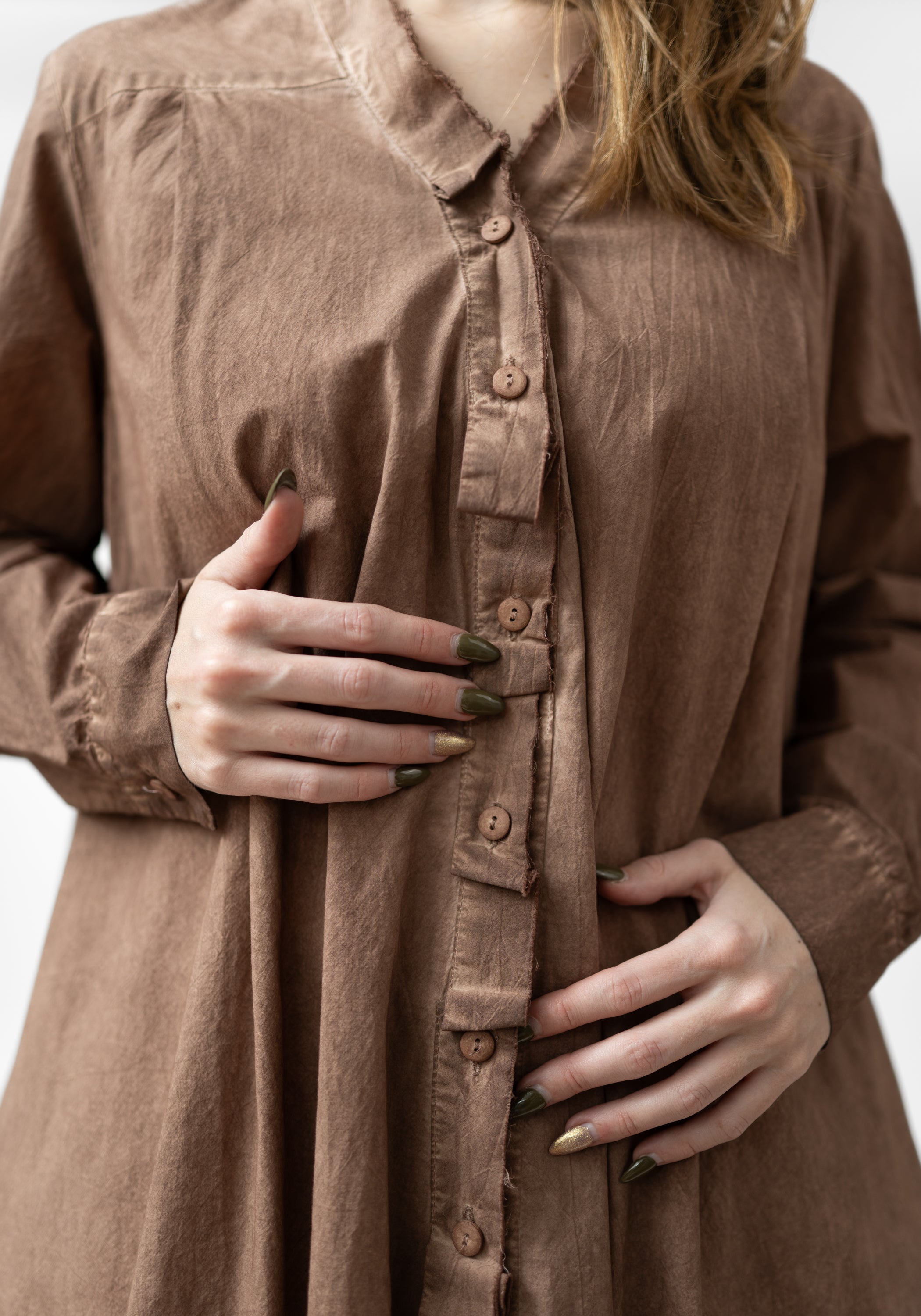 Amicca Oversized Button Front Tunic Blouse