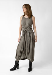 Midra Faux Sleeve Tie Waist Bubble Dress