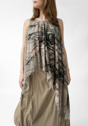 Kokina Semi-Sheer Asymmetric Sleeveless Tunic - December Thieves