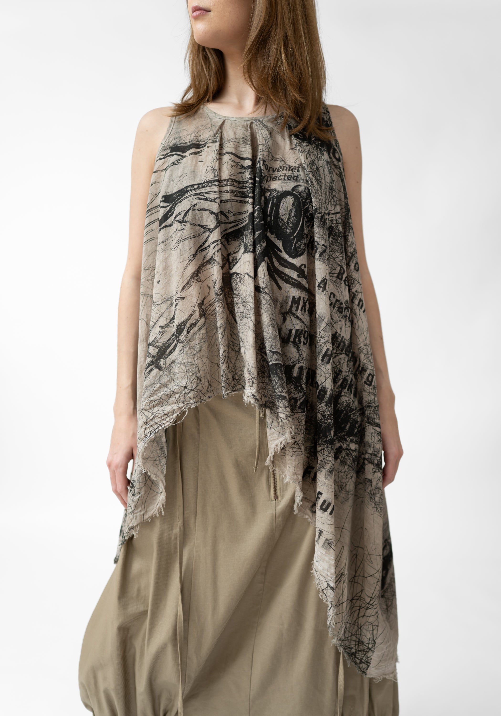 Kokina Semi-Sheer Asymmetric Sleeveless Tunic - December Thieves