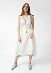 Lamba Open Back Hooded Corset Detail Bubble Dress