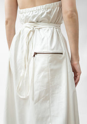 Lamba Open Back Hooded Corset Detail Bubble Dress