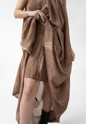 Paola A-Line Gathered Neck Maxi Dress with Slip