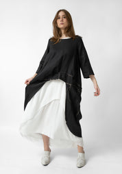 Valonia Asymmetric Stitch Detail Linen Tunic
