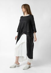 Valonia Asymmetric Stitch Detail Linen Tunic