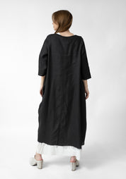 Valonia Asymmetric Stitch Detail Linen Tunic