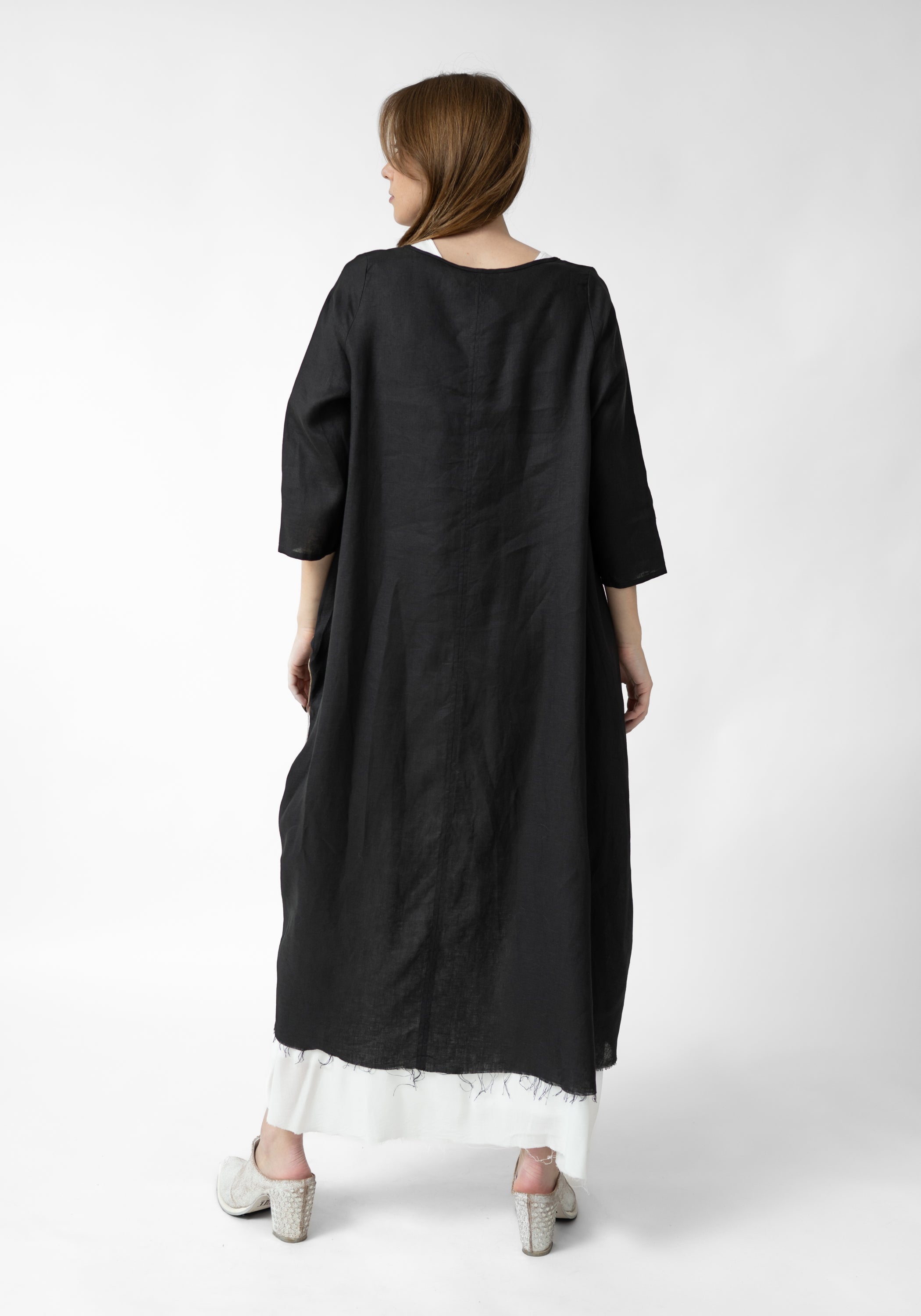 Valonia Asymmetric Stitch Detail Linen Tunic