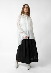 Urca Oversized Asymmetric Semi-Sheer Blouse