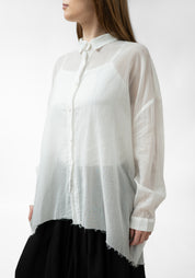 Urca Oversized Asymmetric Semi-Sheer Blouse