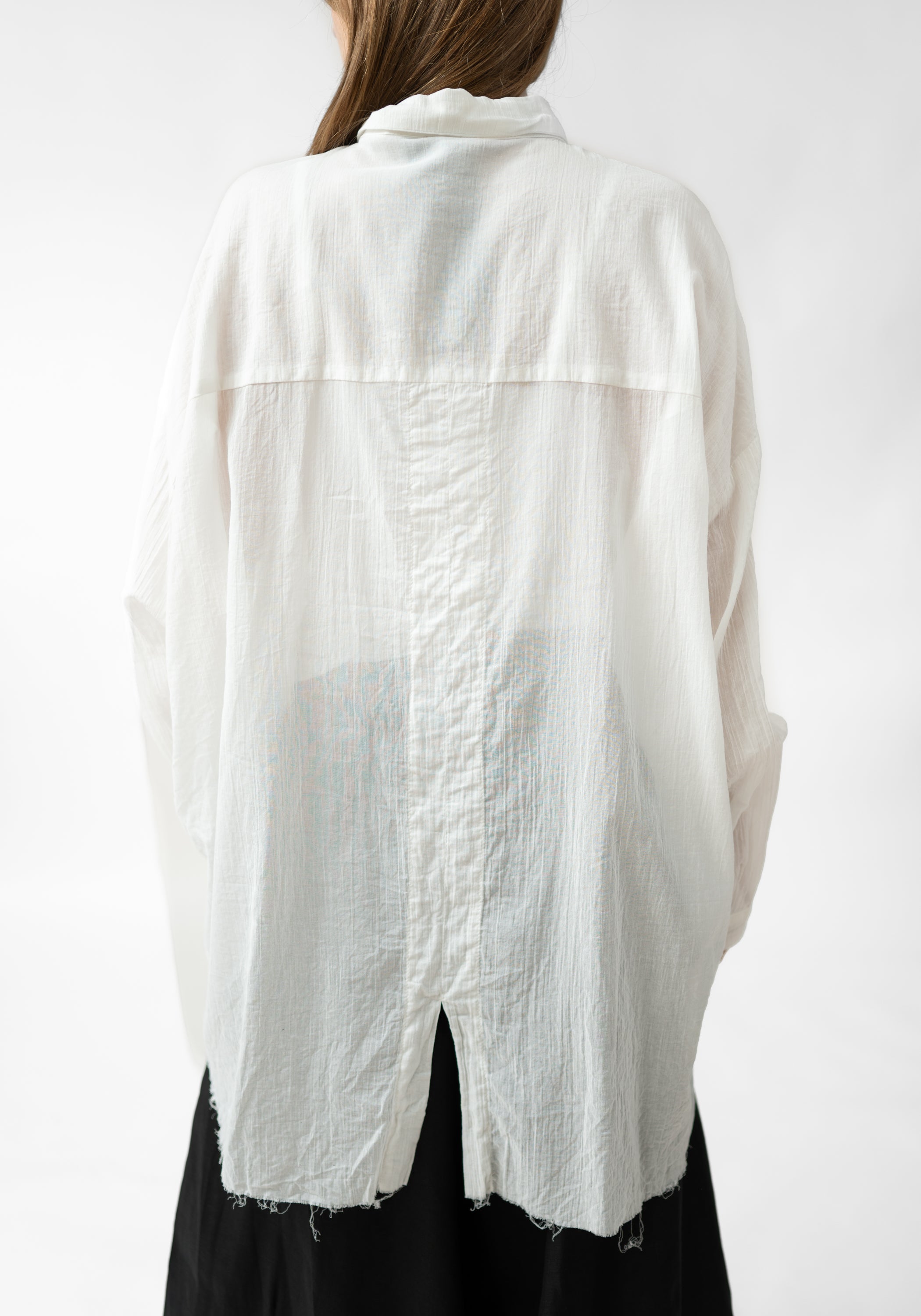 Urca Oversized Asymmetric Semi-Sheer Blouse