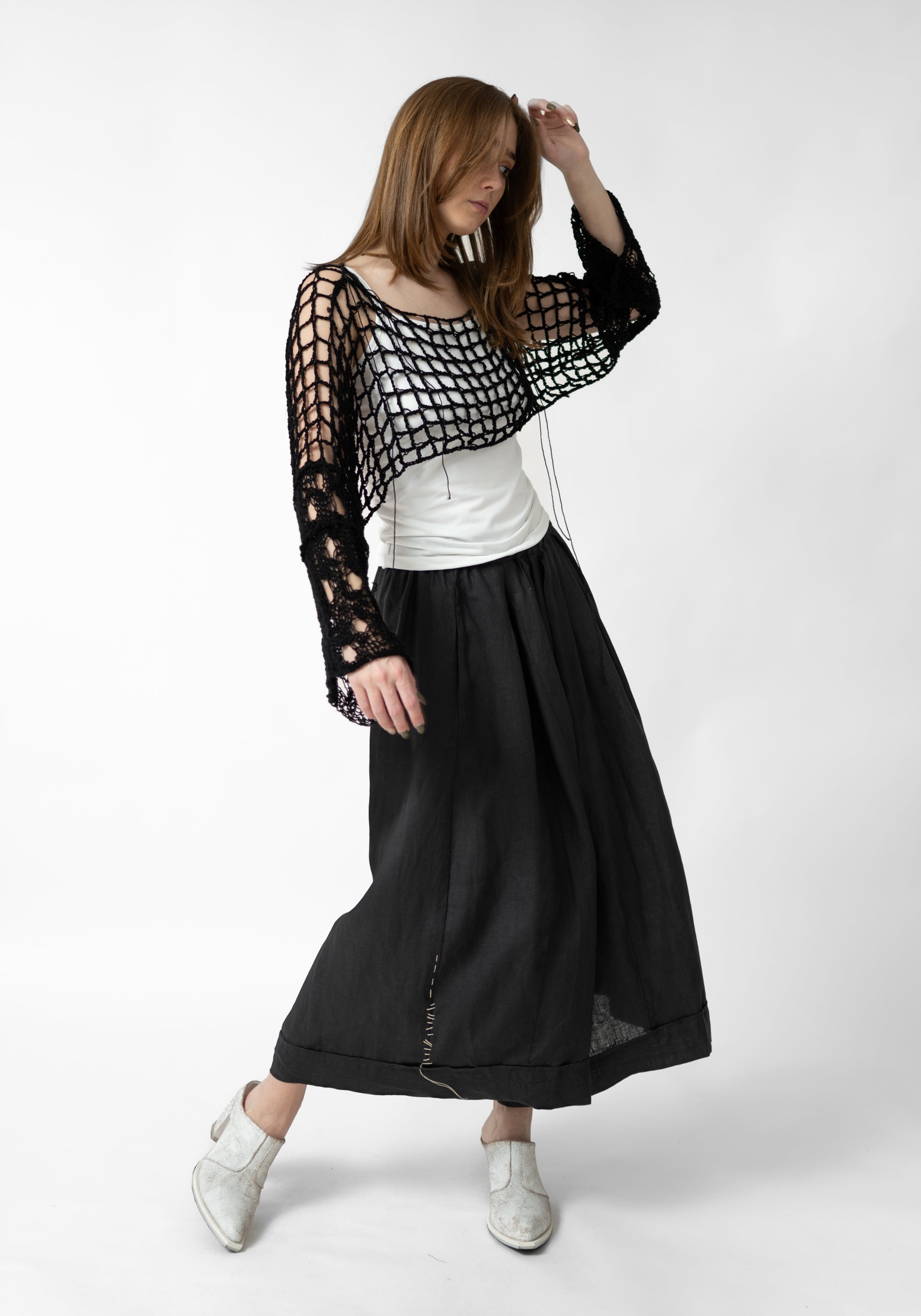 Ome Open Knit Cropped Shrug