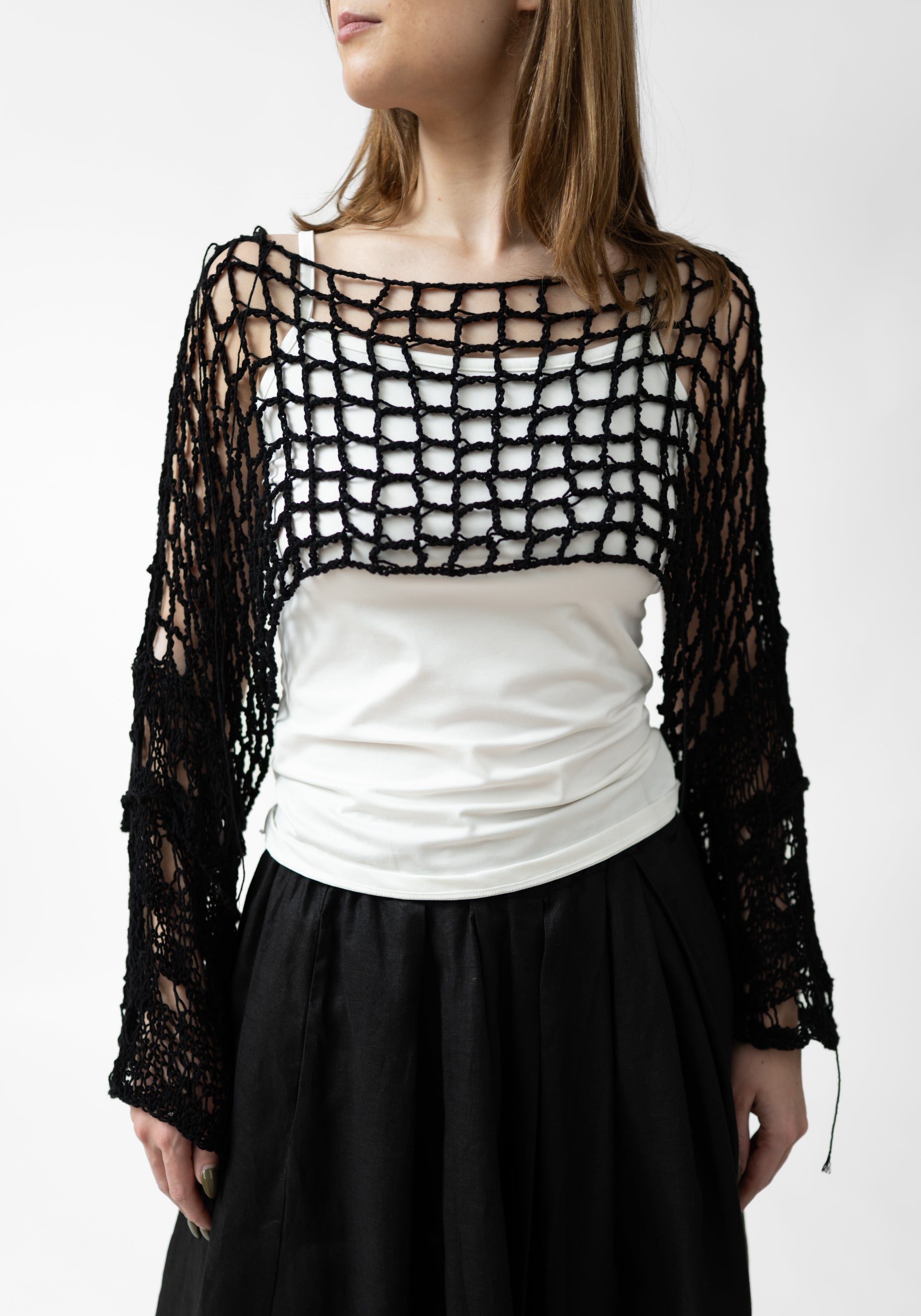 Ome Open Knit Cropped Shrug