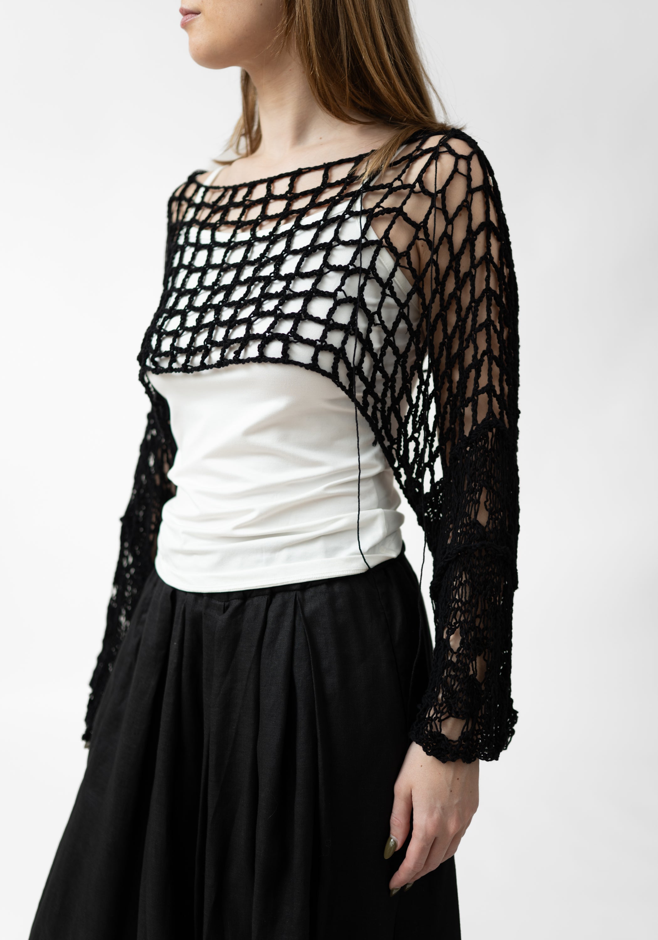Ome Open Knit Cropped Shrug