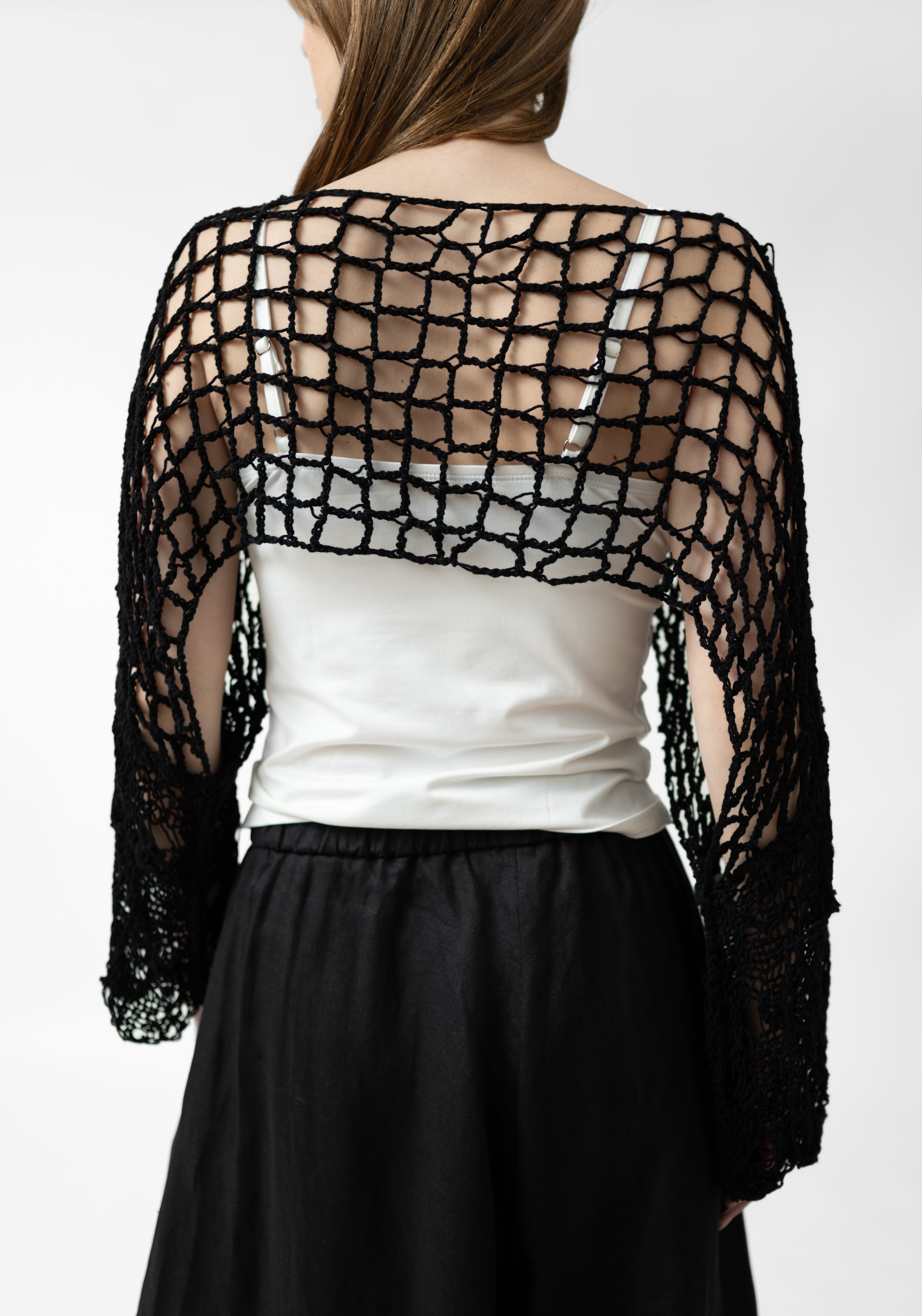 Ome Open Knit Cropped Shrug