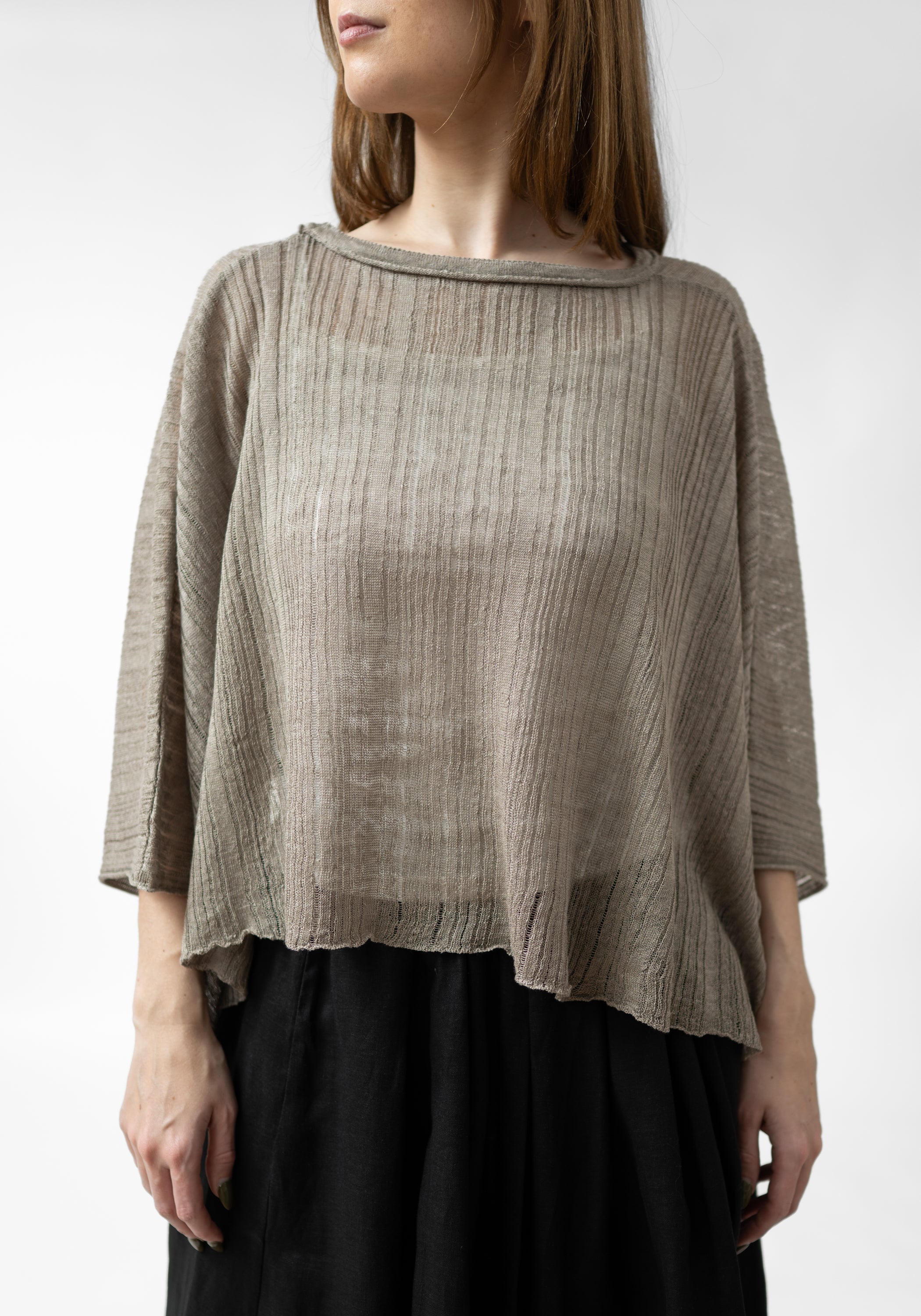 Flaxa Cropped Drop Shoulder Knit Pullover