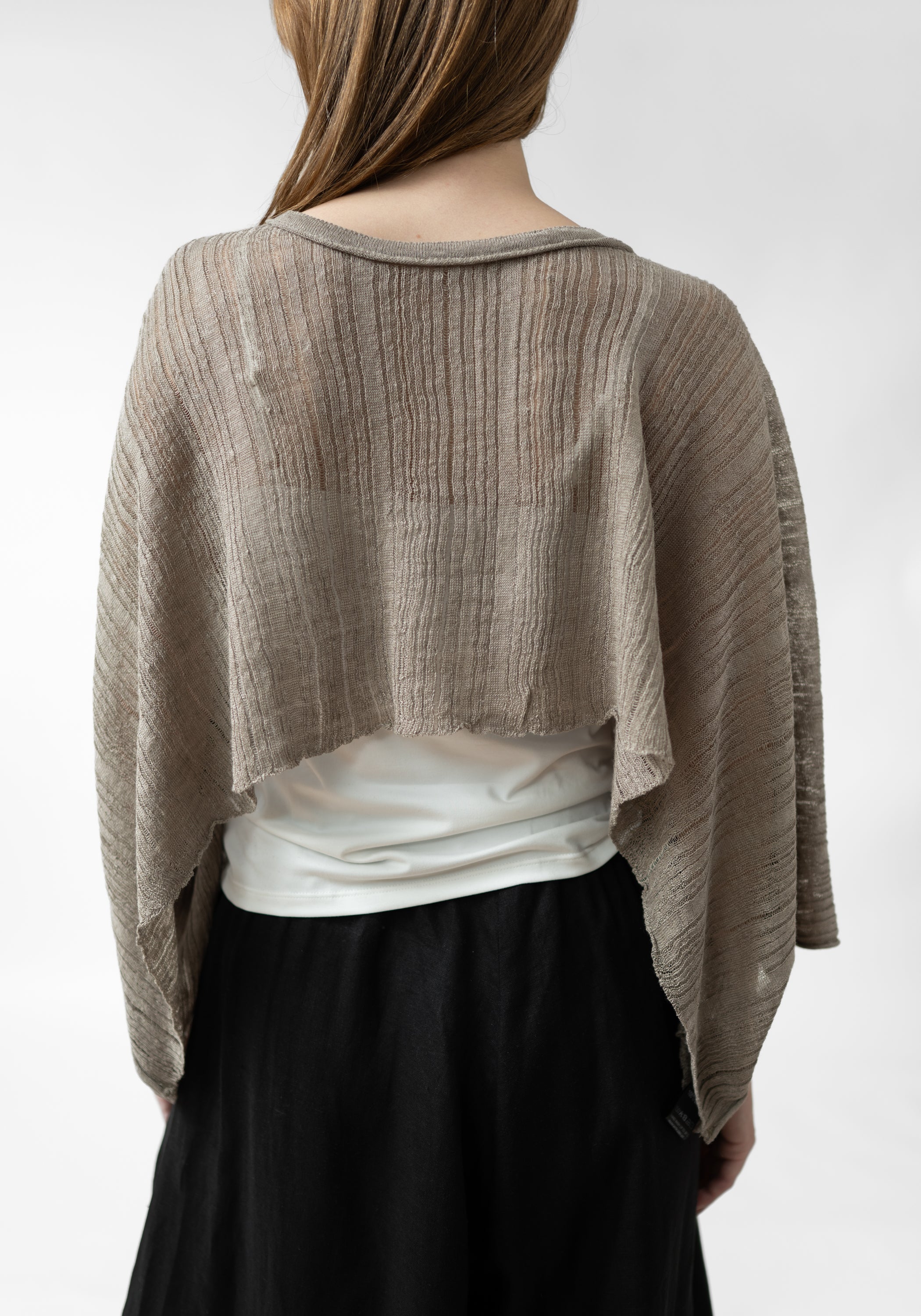 Flaxa Cropped Drop Shoulder Knit Pullover