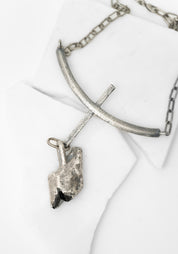 Sterling Plated Copper Hidden Quartz Necklace