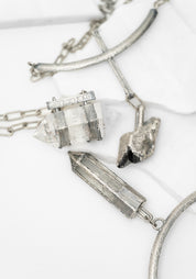 Sterling Plated Copper Hidden Quartz Necklace