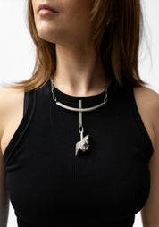 Sterling Plated Copper Hidden Quartz Necklace