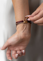 24kt Gold Plated Sterling Garnet Layered Bracelet