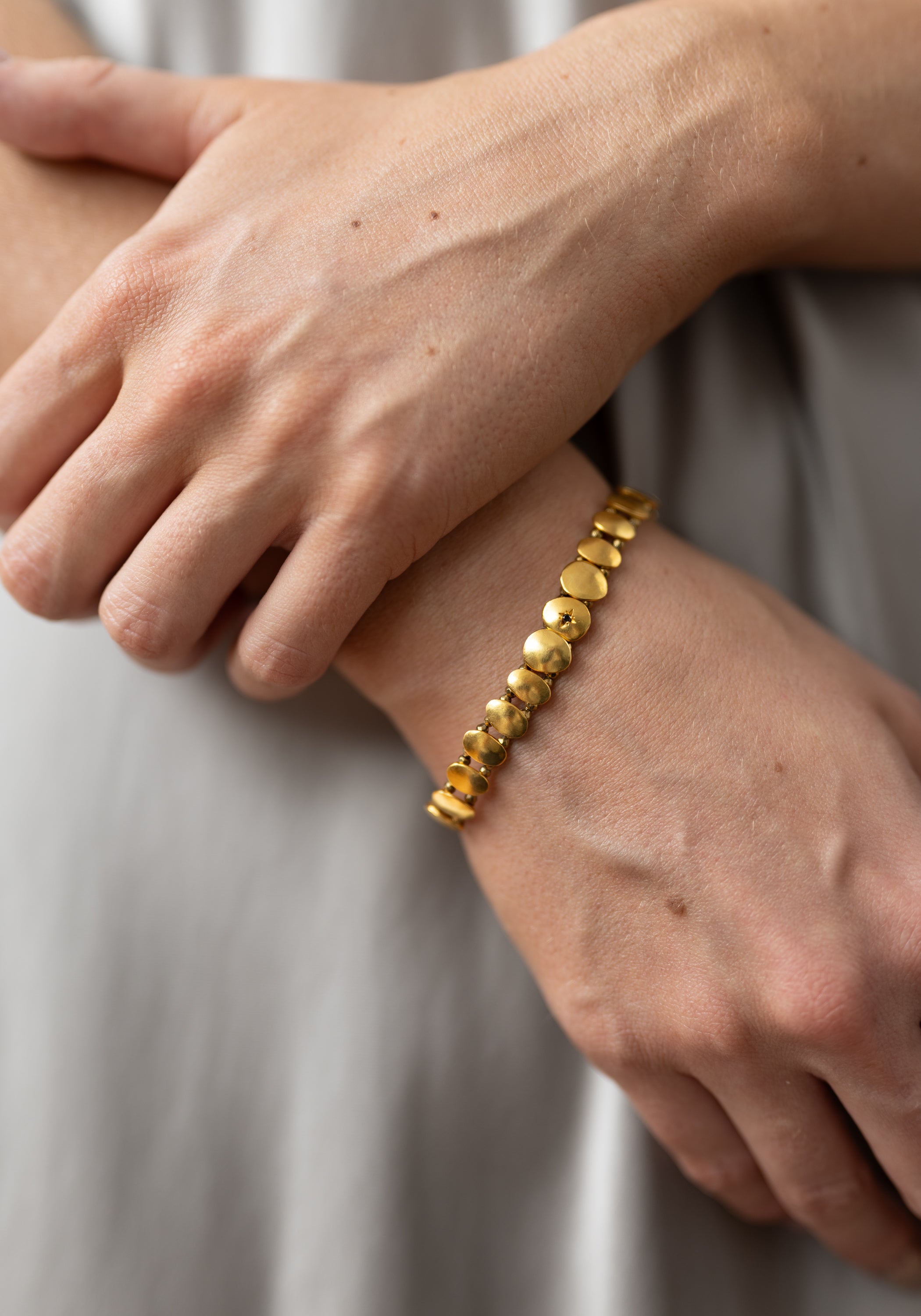 24kt Gold Plated Discs Bracelet