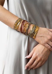 24kt Gold Plated Pyrite Layered Bracelet