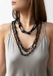 Transformable Leather Chain Necklace Set
