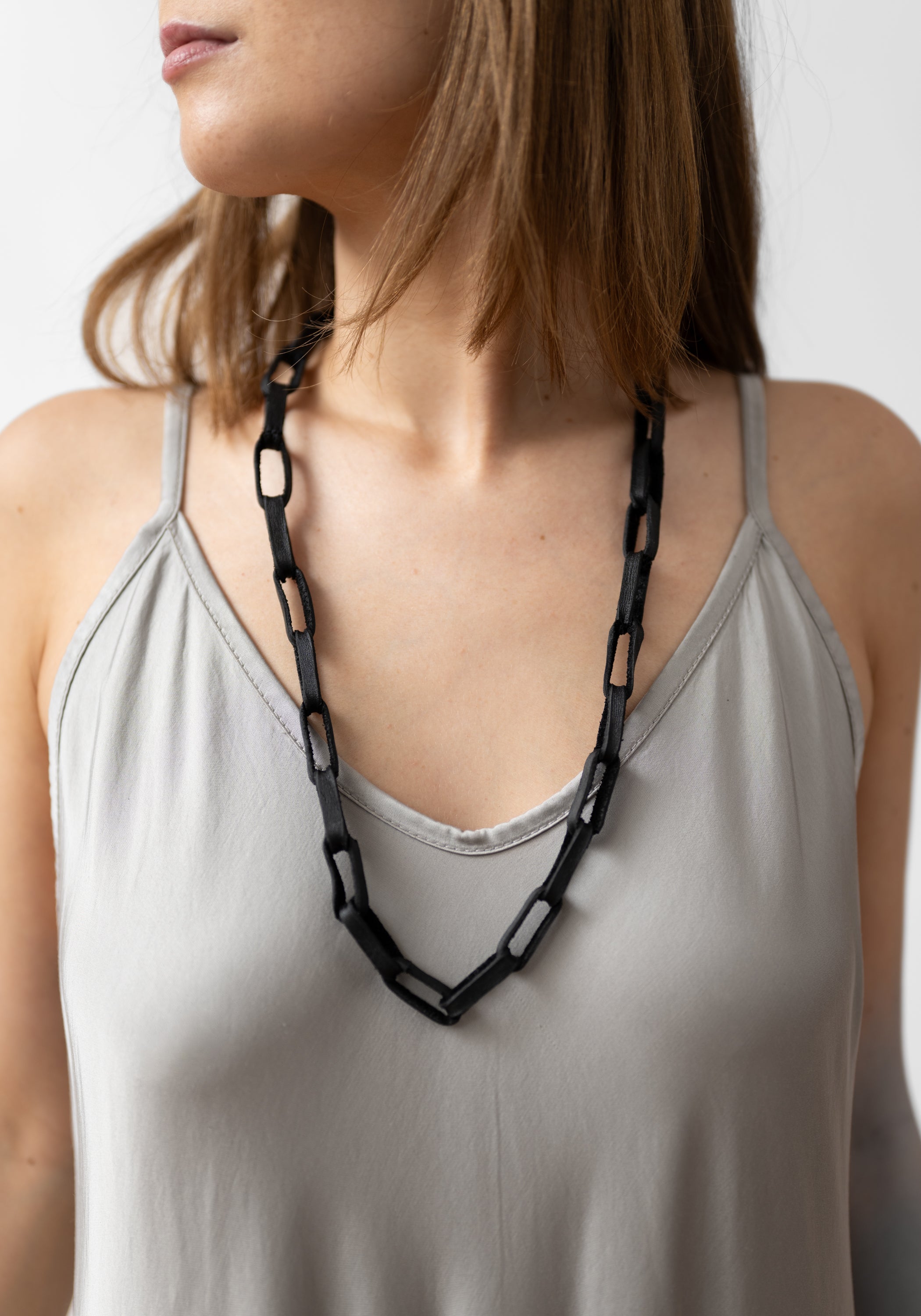 Transformable Leather Chain Necklace Set