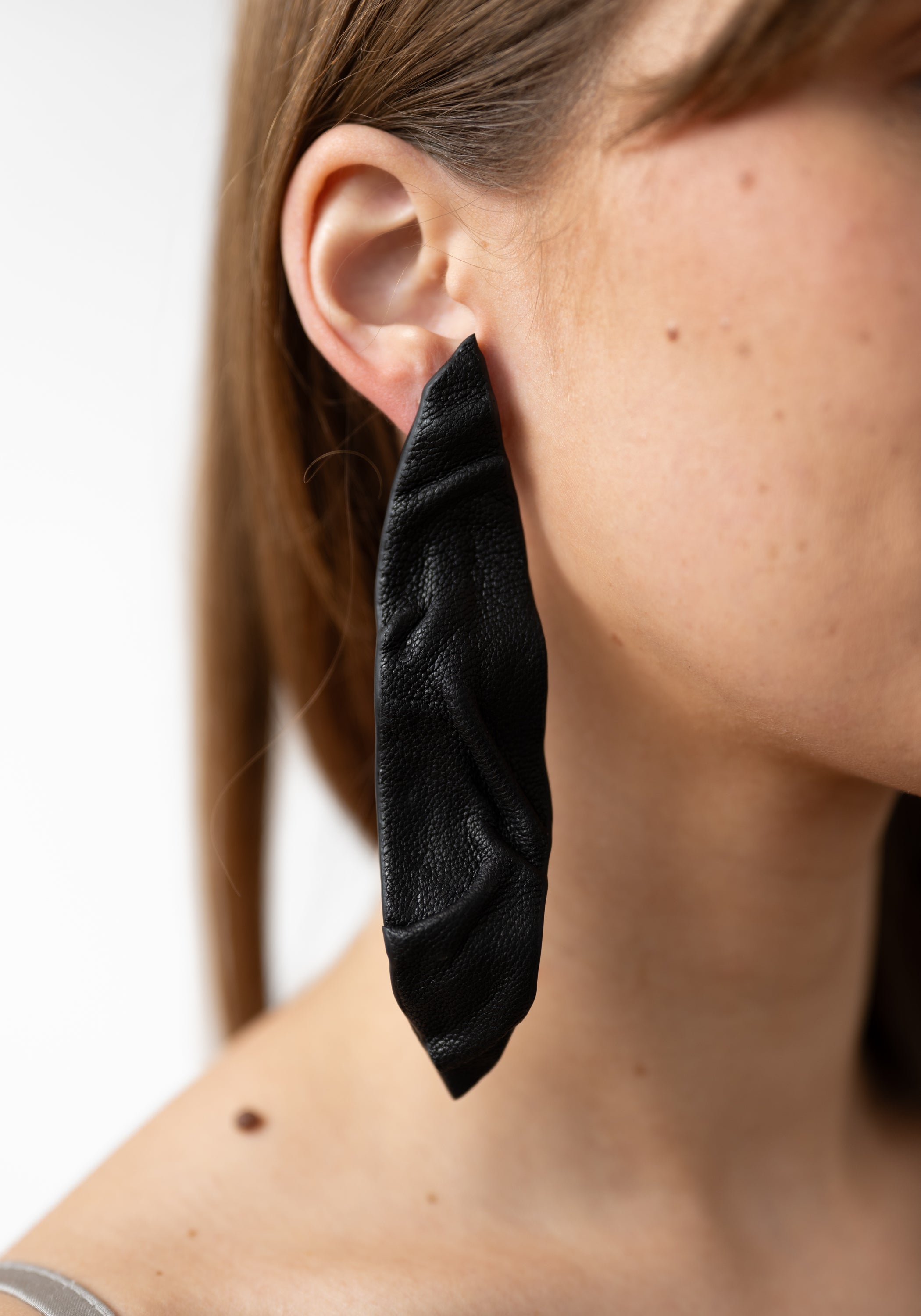 Morph Sculptural Leather Earrings