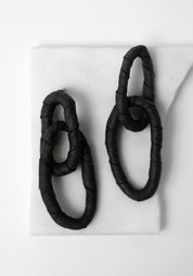 Double Link Leather Earrings