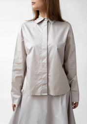 Asymmetric Swing Back Cotton Blouse