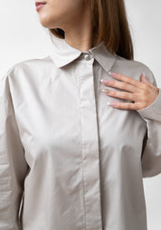 Asymmetric Swing Back Cotton Blouse