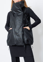 Boa Coated Padded High Neck Vest
