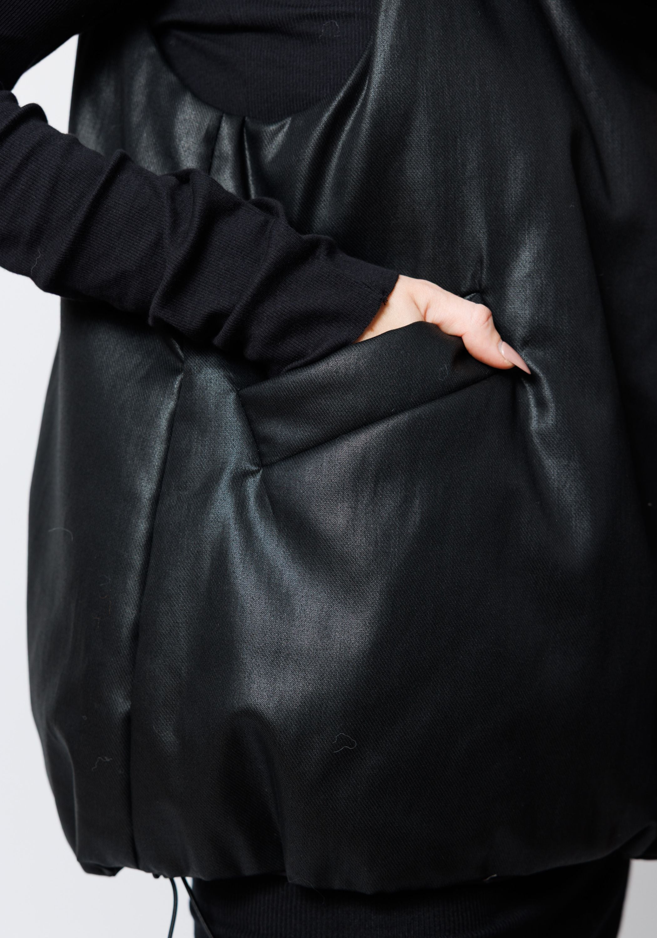 Boa Coated Padded High Neck Vest