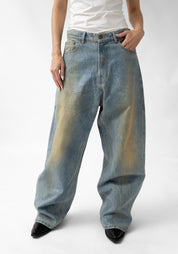 Oversized Coated Bolo Jeans