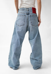 Oversized Distressed Bolo Jeans