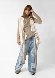 Oversized Distressed Bolo Jeans