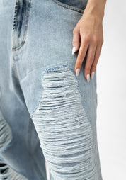 Oversized Distressed Bolo Jeans