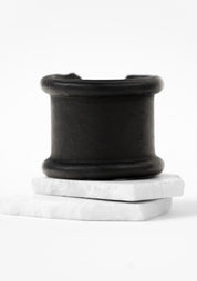 Line Black Leather Cuff