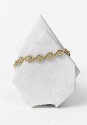 Gold Plated Criss Cross Links Bracelet