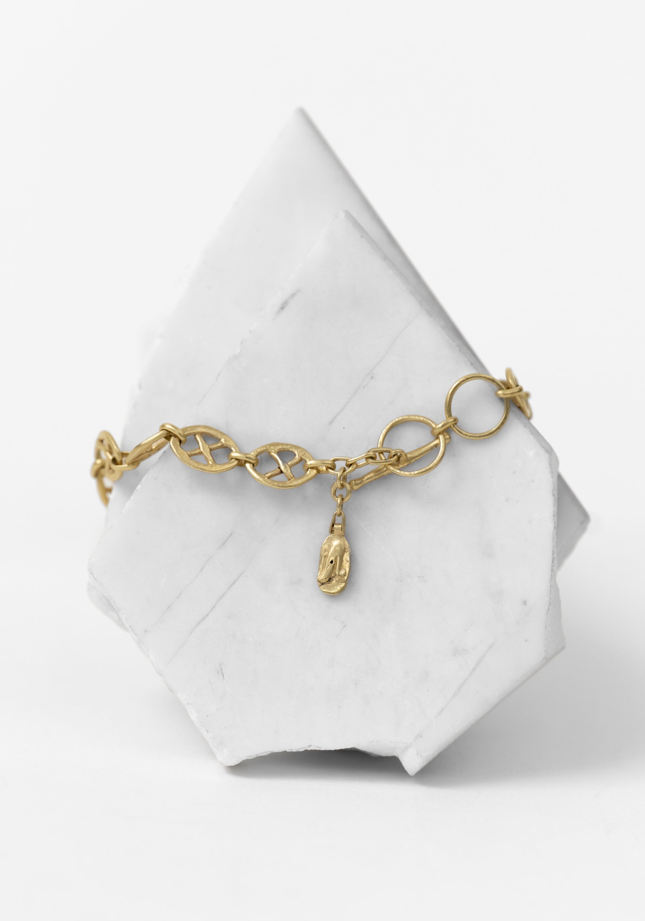 Gold Plated Criss Cross Links Bracelet