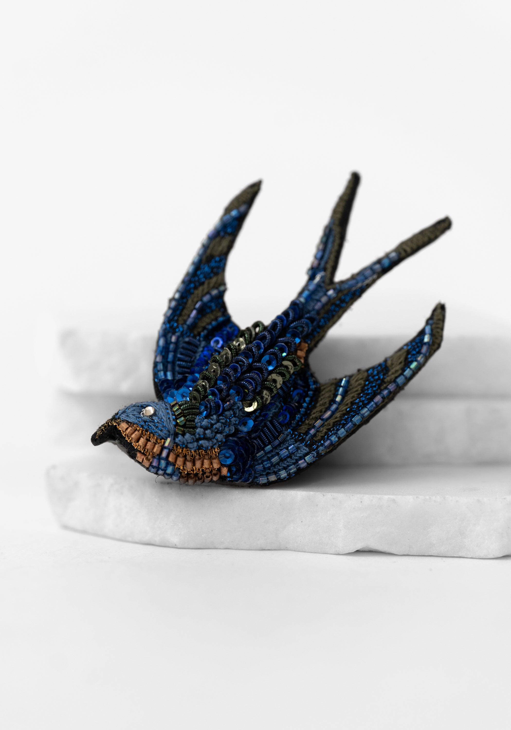 Singing Swallow Embroidered Pin