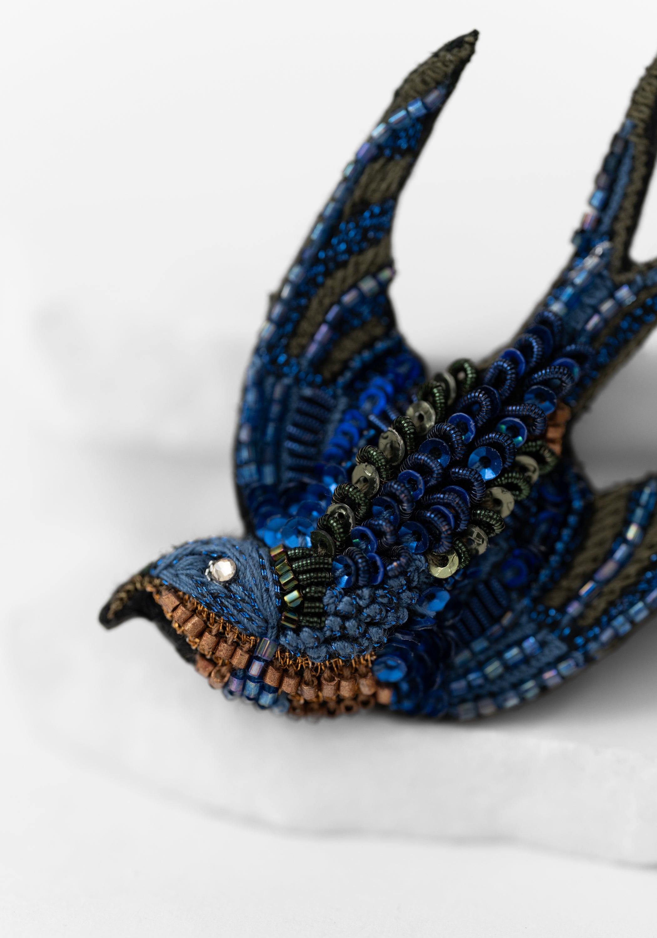 Singing Swallow Embroidered Pin
