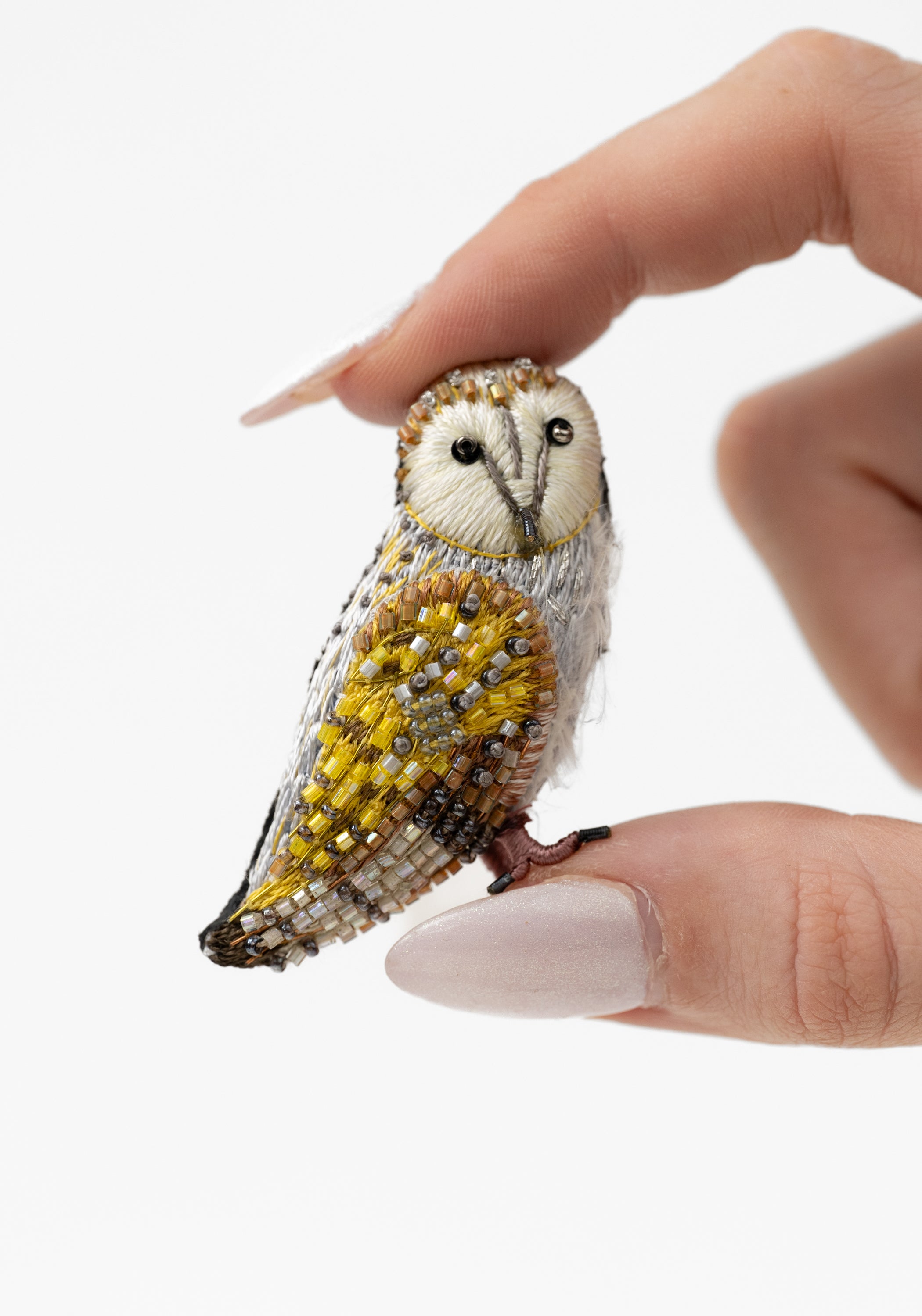 Golden Owl Embroidered Pin
