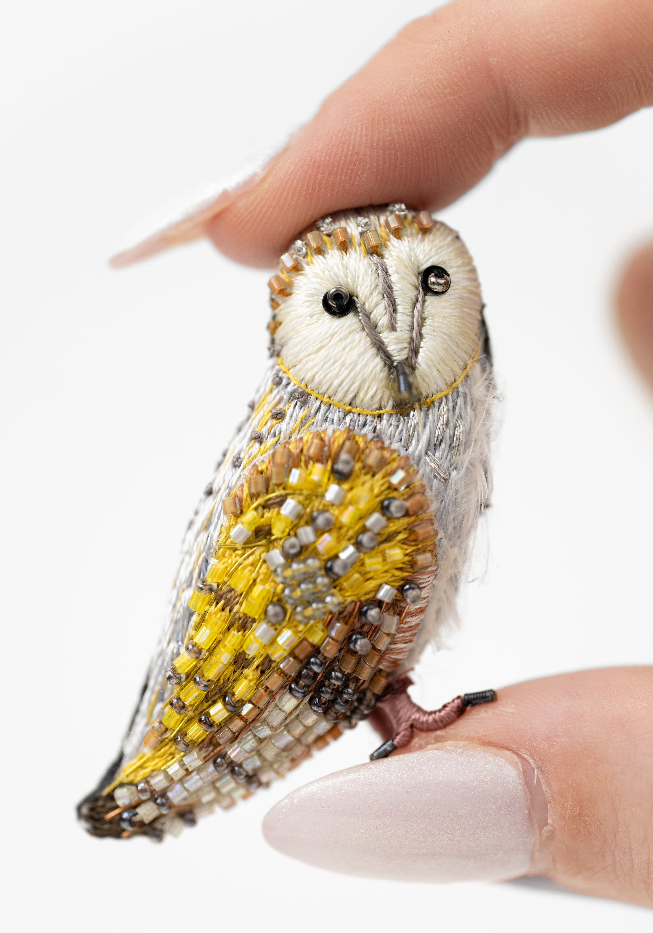 Golden Owl Embroidered Pin